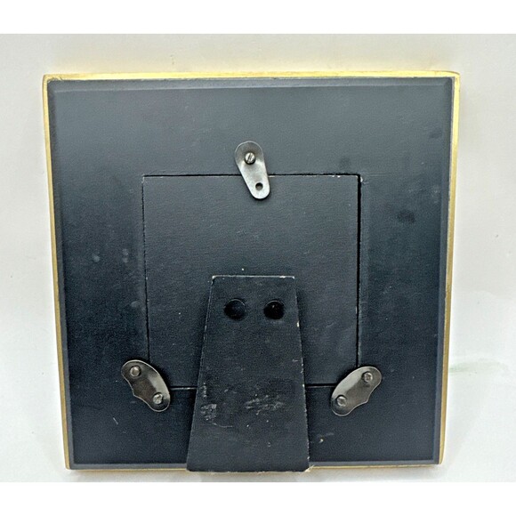 Pier One 1 black and white Grey  Marble and Brass boarder Picture Frames 6x6 3x3 - Picture 3 of 4